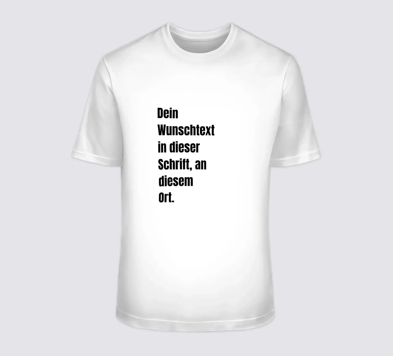 Wunschtext in schwarz weiß t-shirt da WORTSPIEL