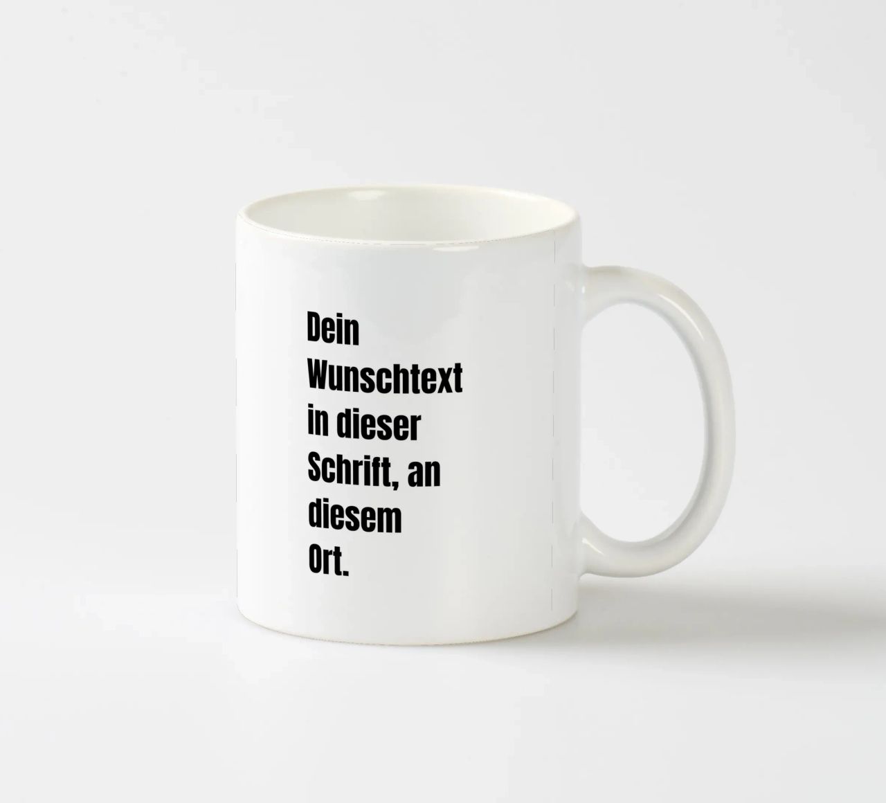 Wunschtext in schwarz weiß tazza in ceramica da WORTSPIEL