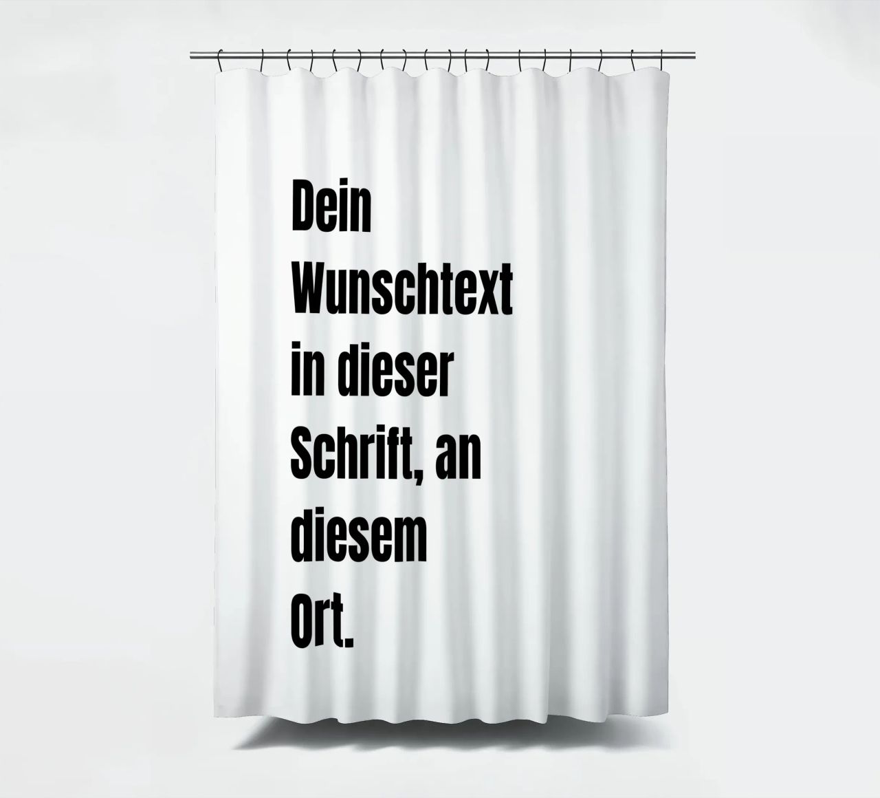 Wunschtext in schwarz weiß Duschvorhang von WORTSPIEL