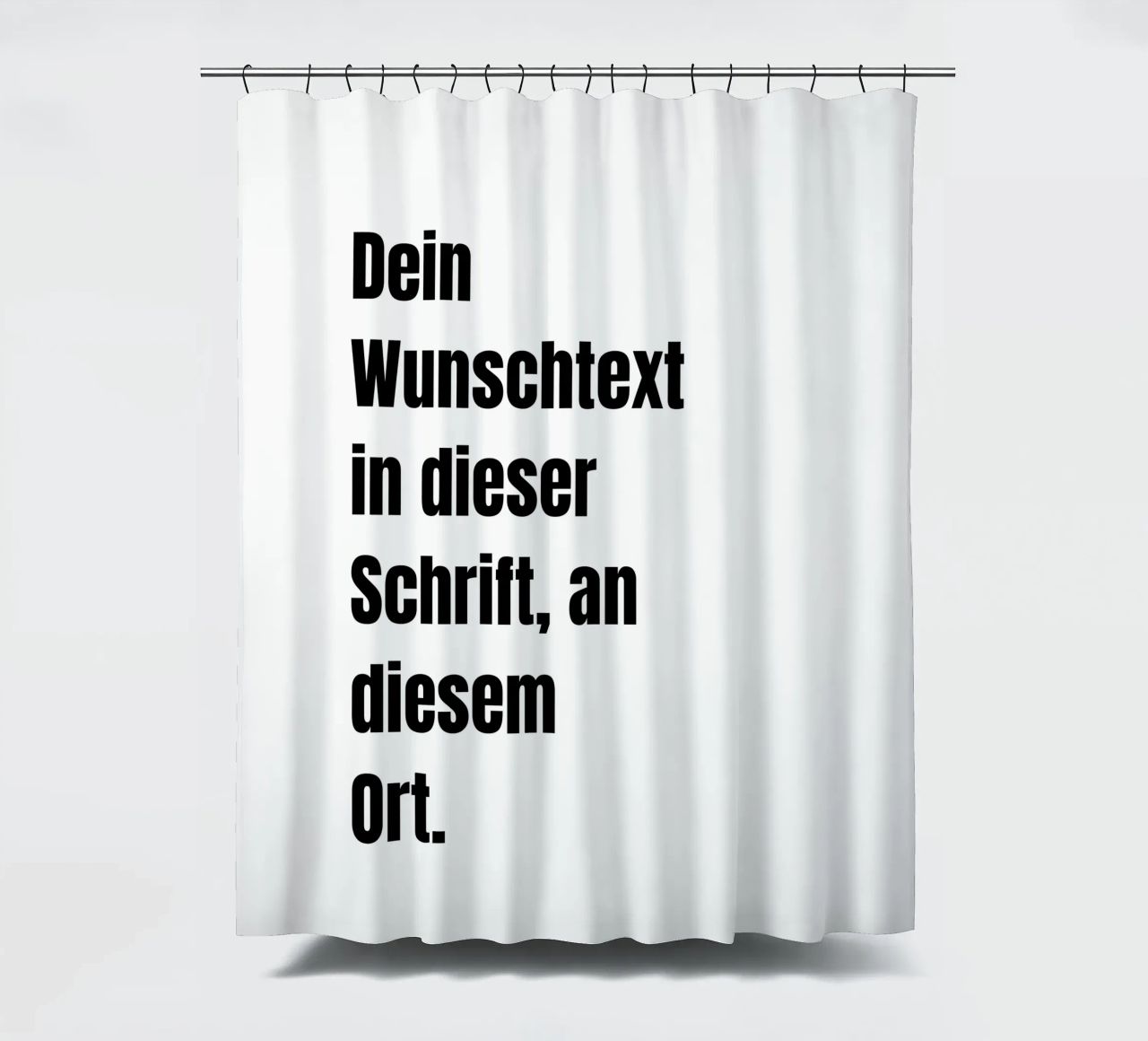 Wunschtext in schwarz weiß Duschvorhang von WORTSPIEL