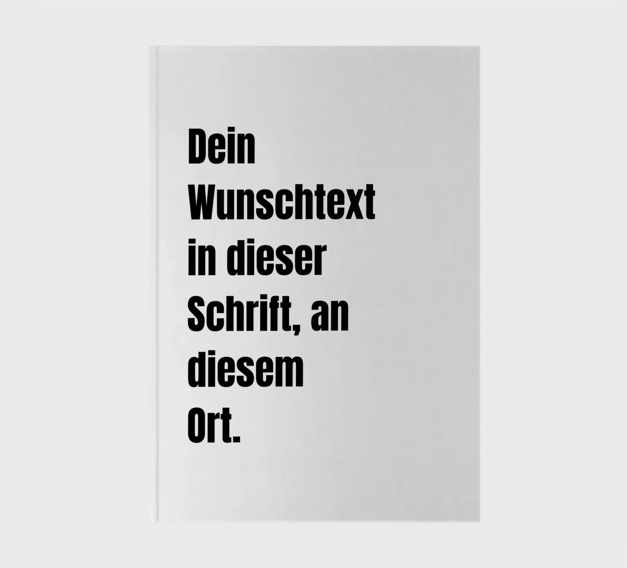 Wunschtext in schwarz weiß Notizbuch von WORTSPIEL
