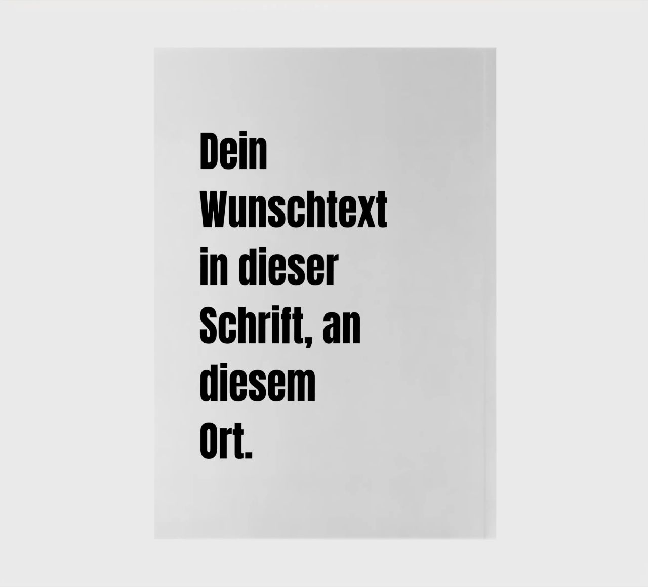 Wunschtext in schwarz weiß Notizbuch von WORTSPIEL