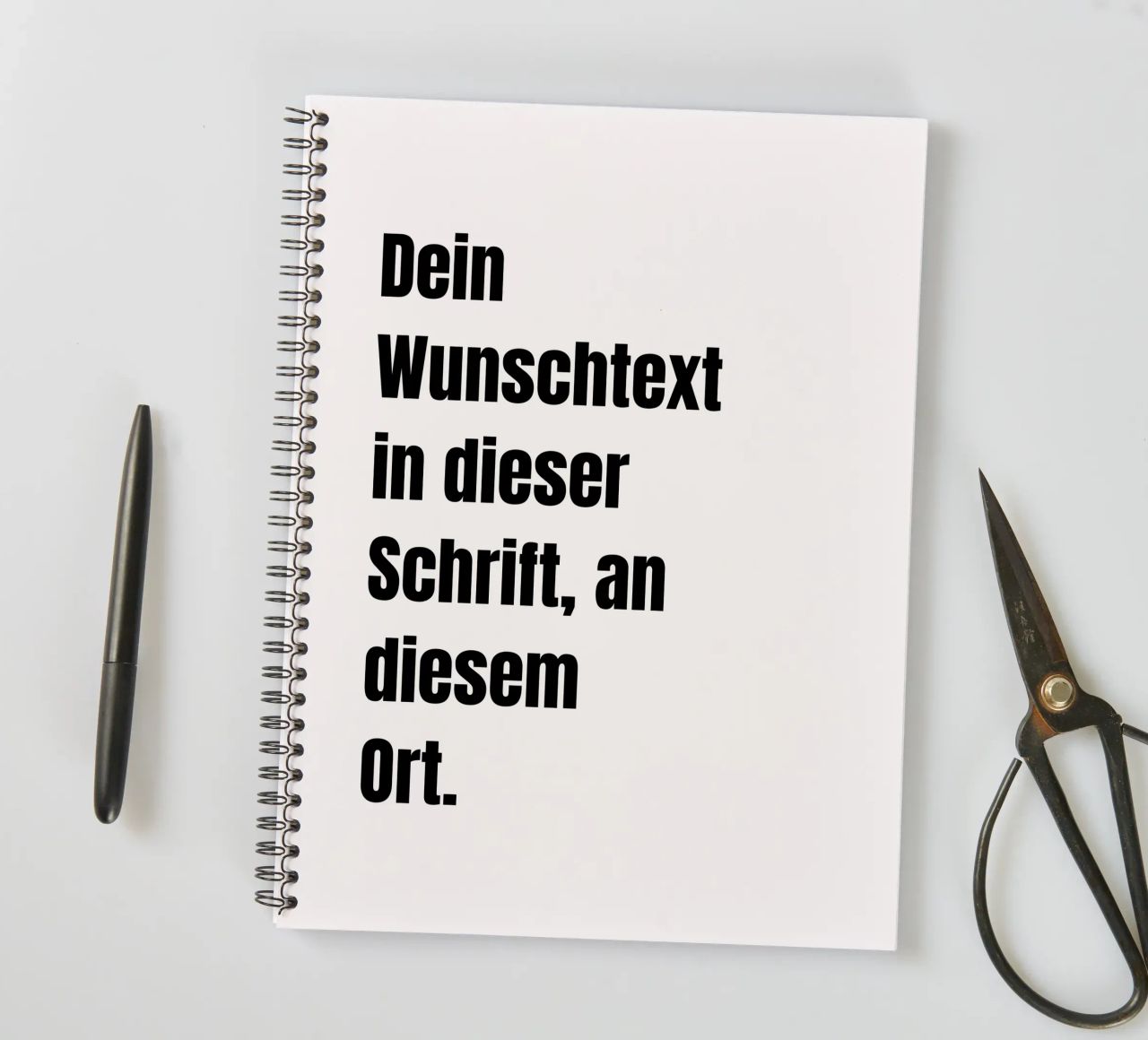 Wunschtext in schwarz weiß Ringbuch von WORTSPIEL