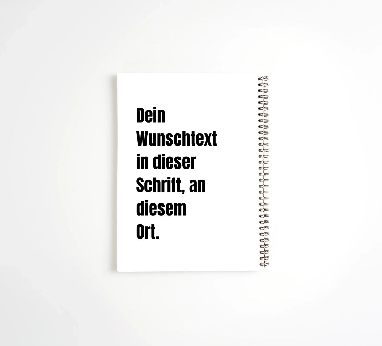 Wunschtext in schwarz weiß Ringbuch von WORTSPIEL