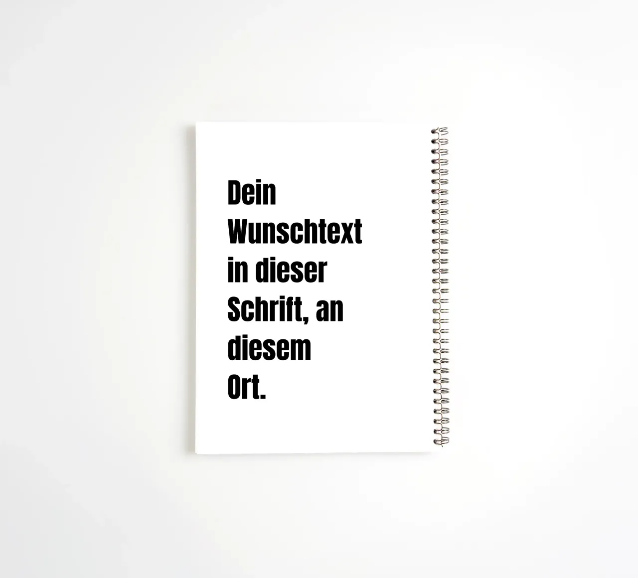 Wunschtext in schwarz weiß diario ad anelli da WORTSPIEL
