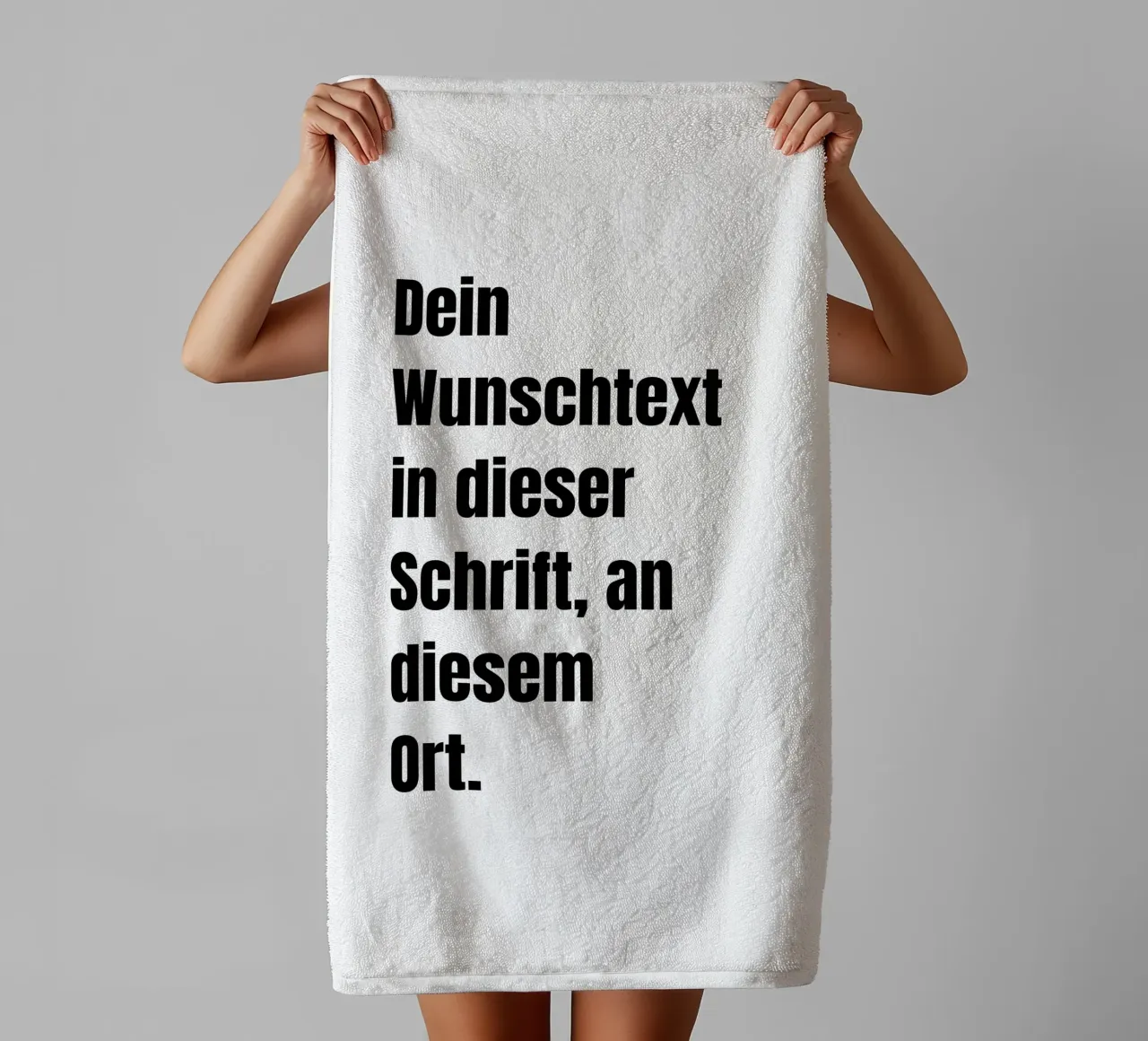 Wunschtext in schwarz weiß asciugamano da bagno da WORTSPIEL