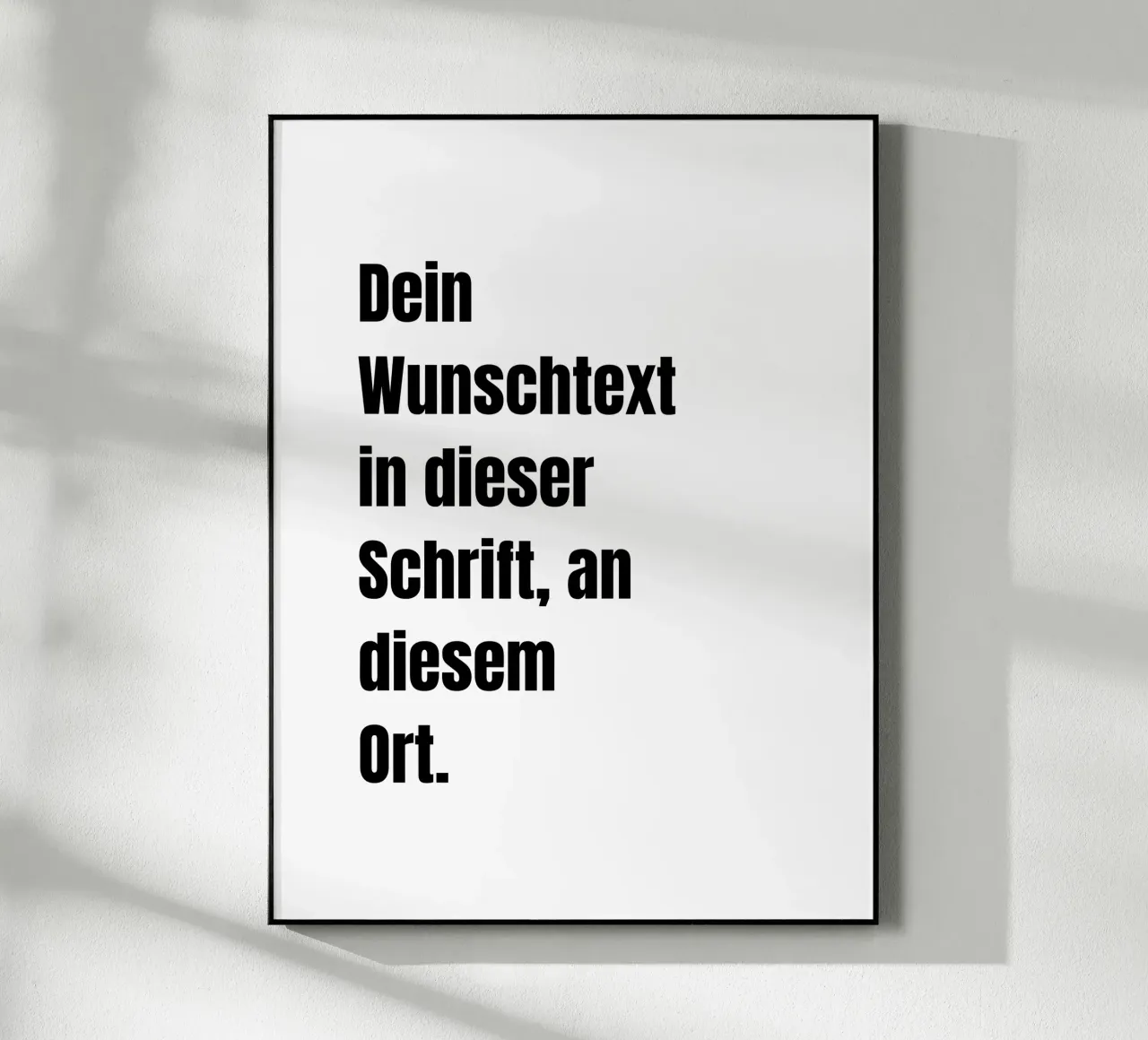 Wunschtext in schwarz weiß plexiglass da WORTSPIEL