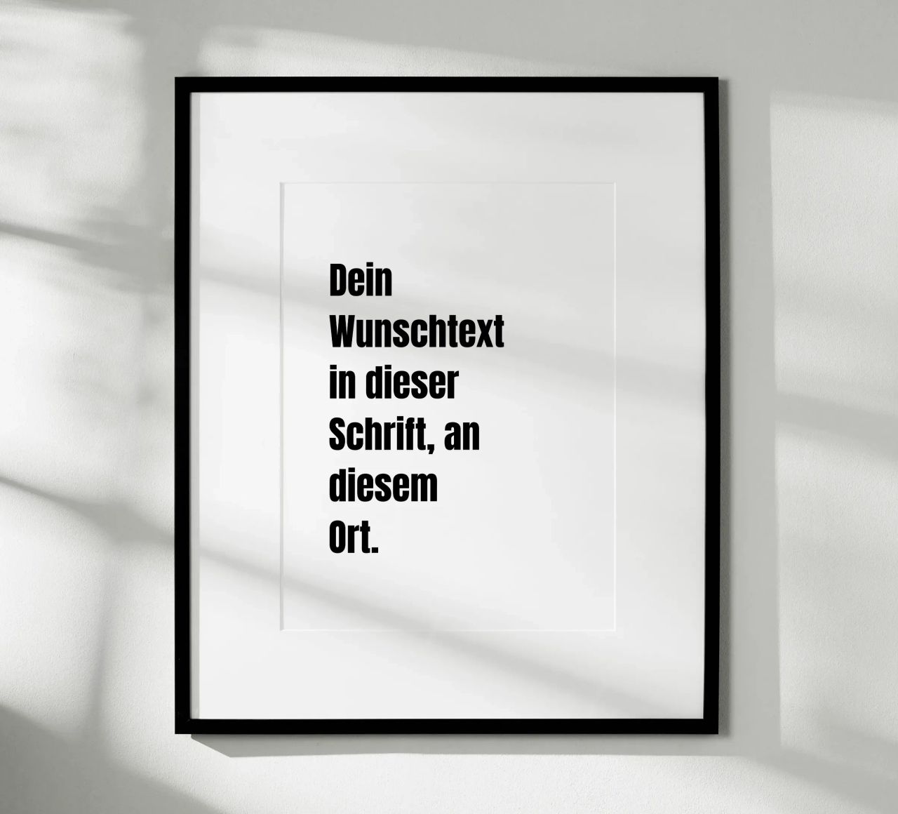 Wunschtext in schwarz weiß Poster von WORTSPIEL