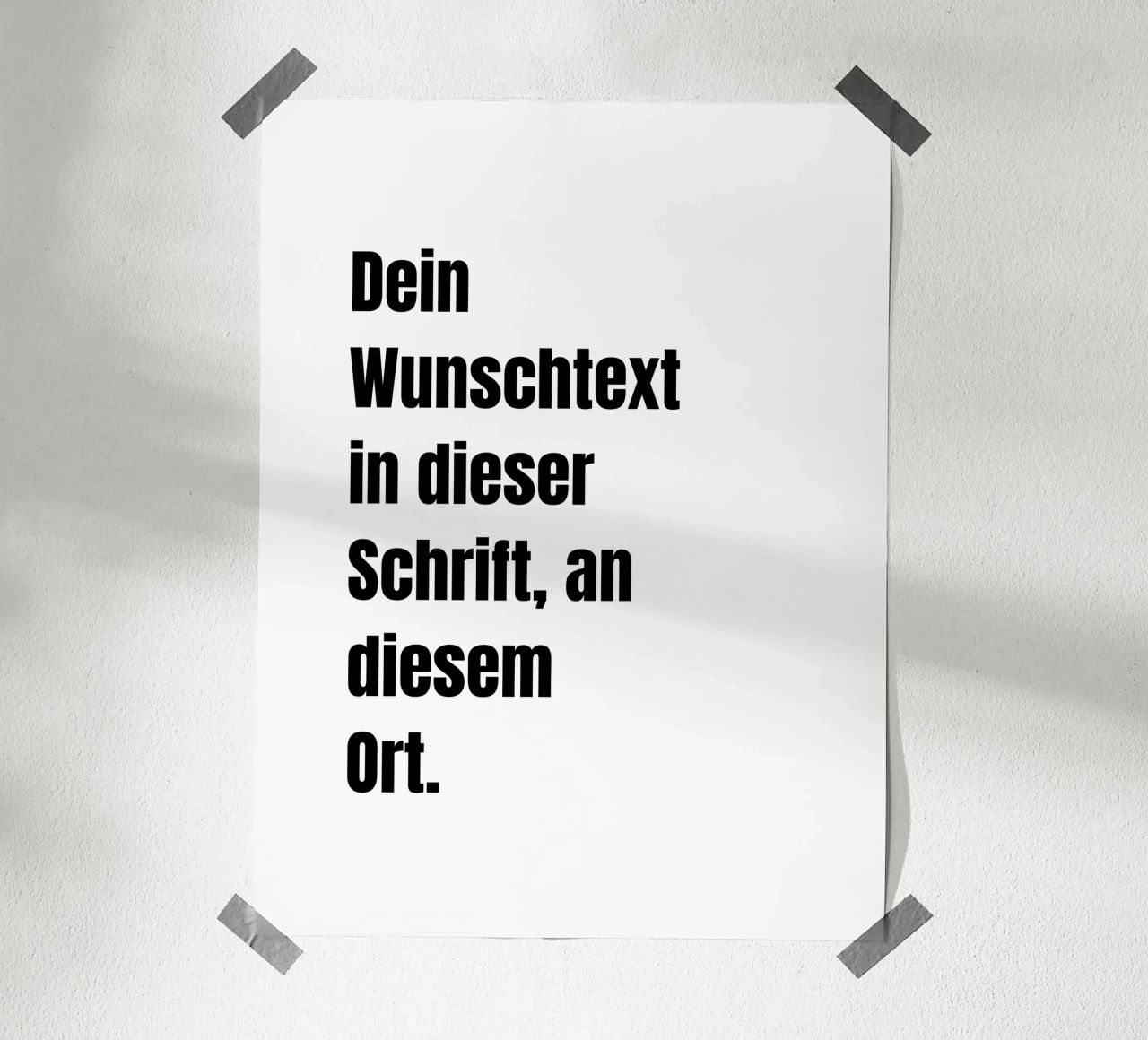 Wunschtext in schwarz weiß Poster von WORTSPIEL