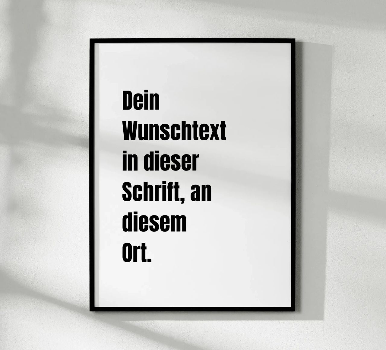 Wunschtext in schwarz weiß Poster von WORTSPIEL