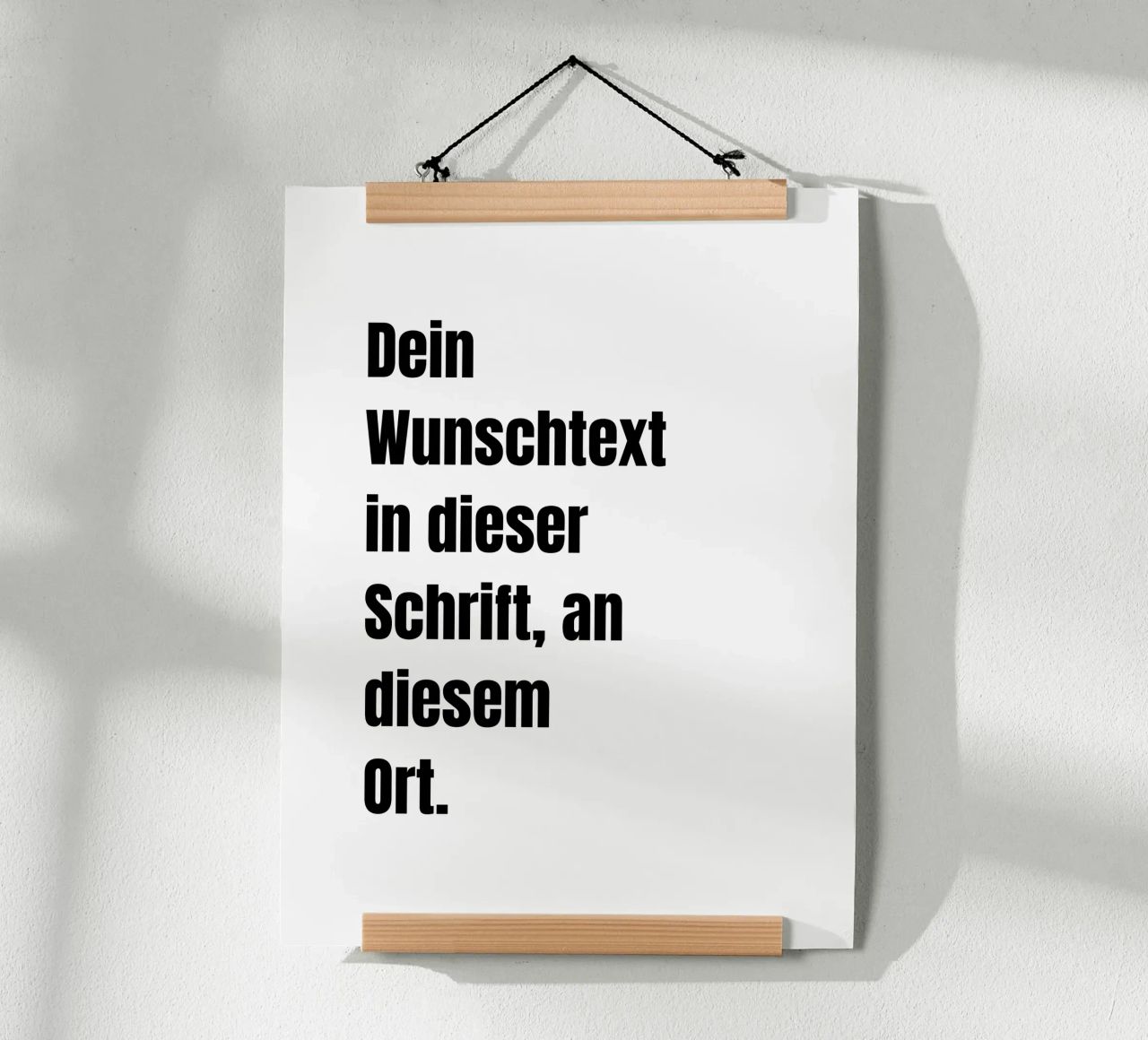 Wunschtext in schwarz weiß Poster von WORTSPIEL