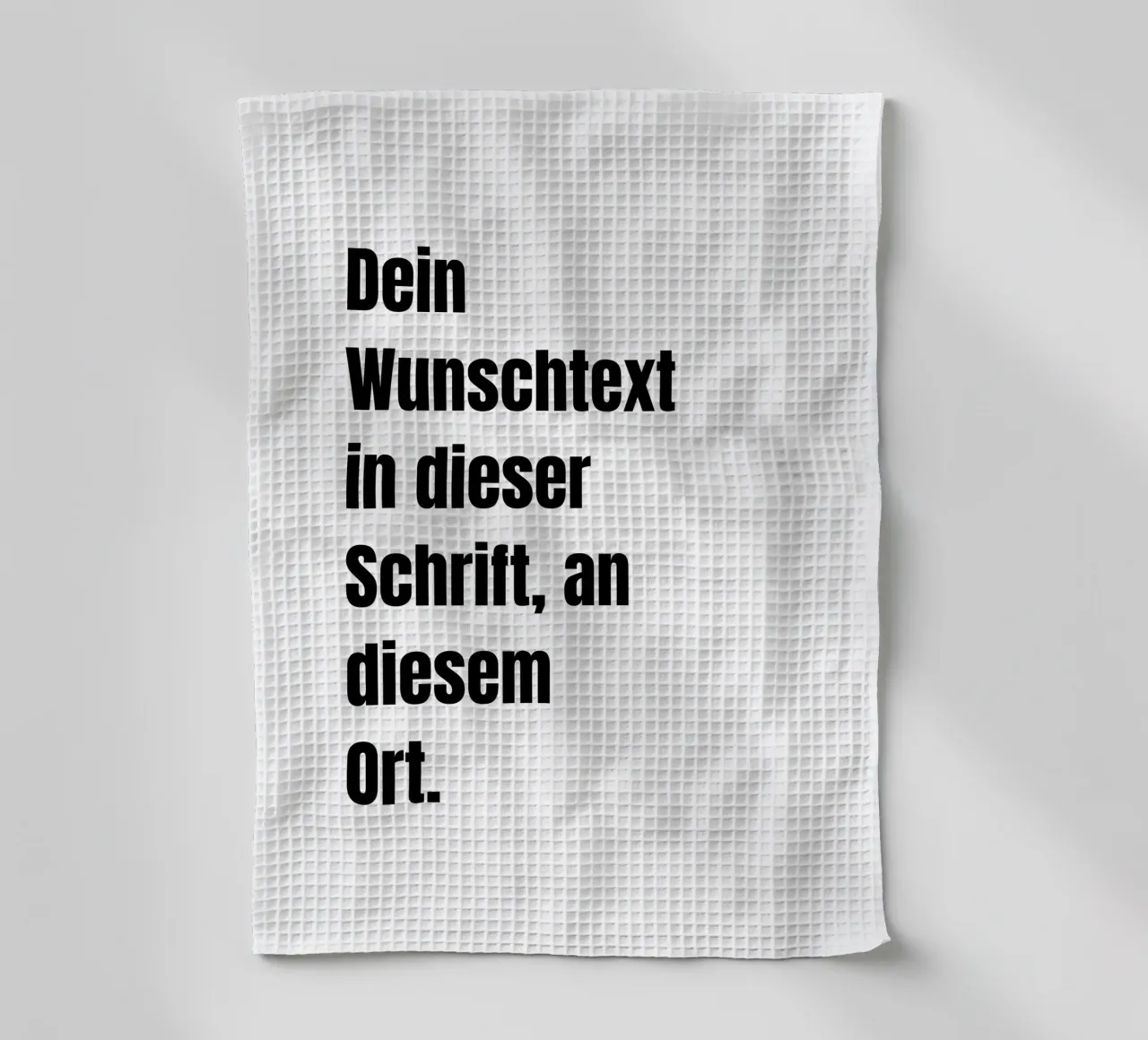 Wunschtext in schwarz weiß Geschirrtuch von WORTSPIEL