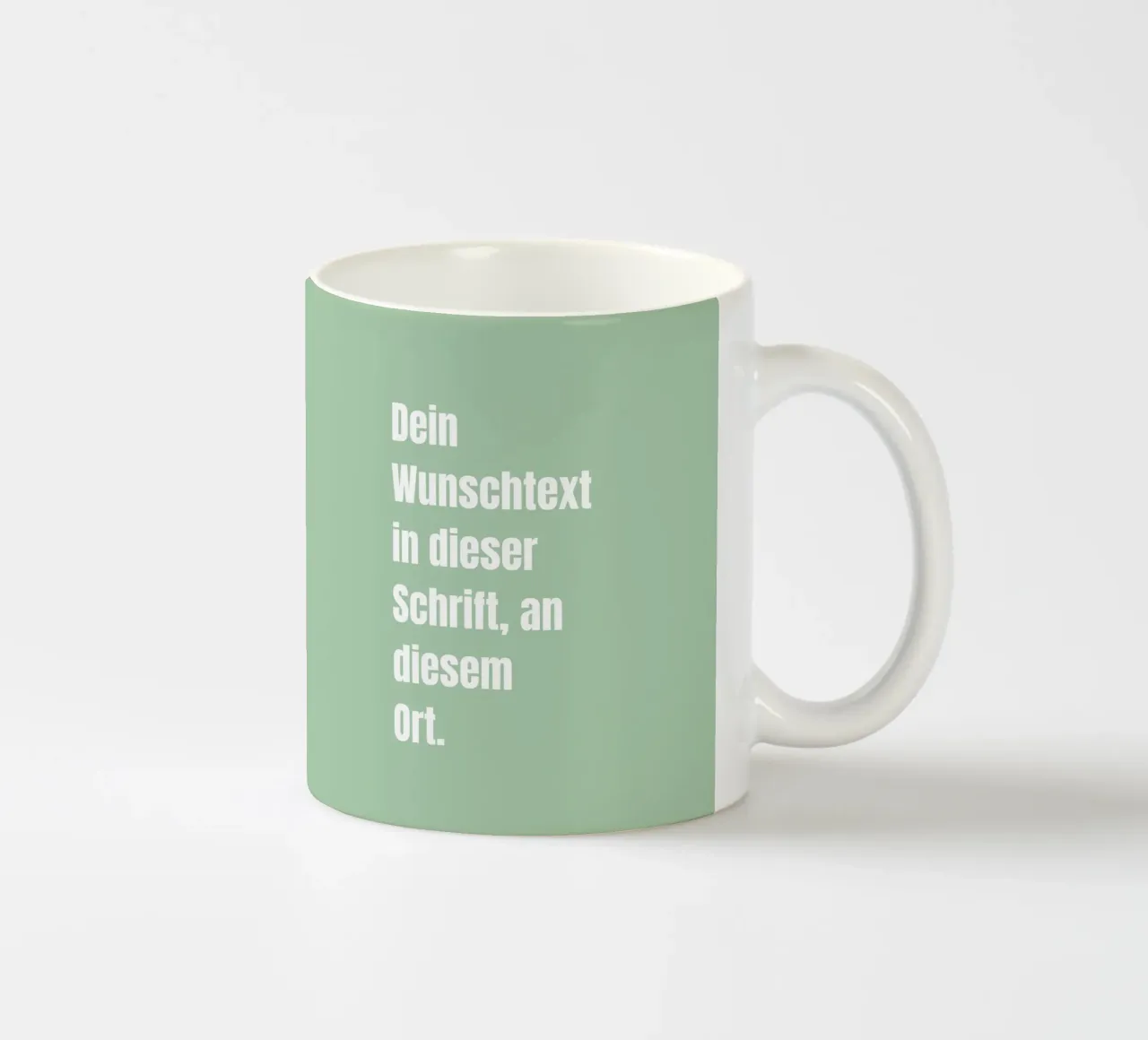 Wunschtext in grün weiß tazza in ceramica da WORTSPIEL