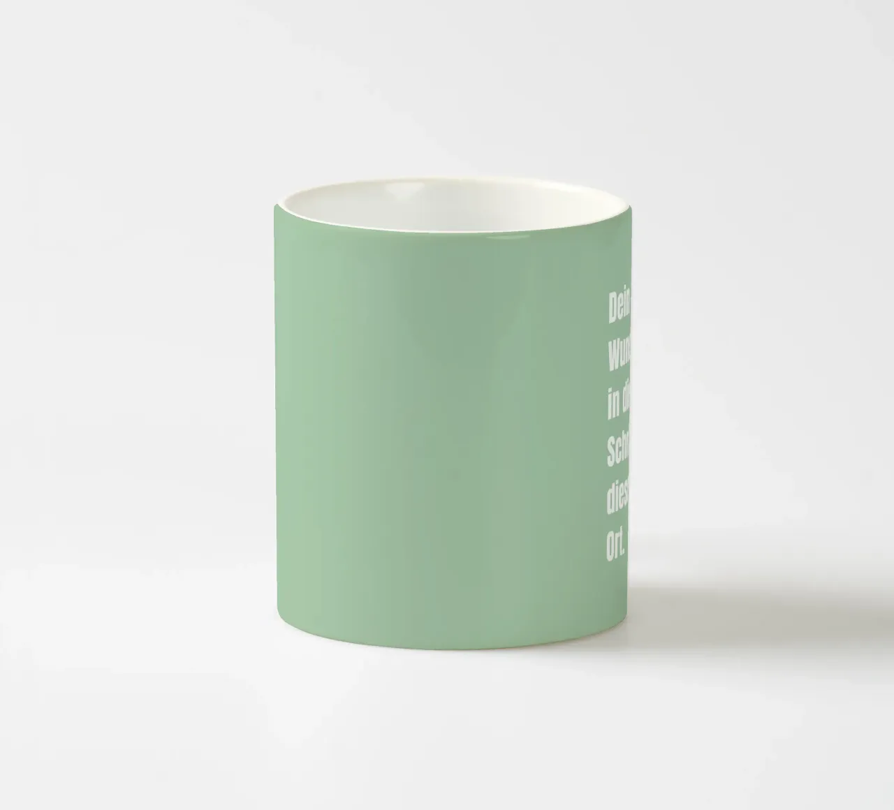 Wunschtext in grün weiß tazza in ceramica da WORTSPIEL
