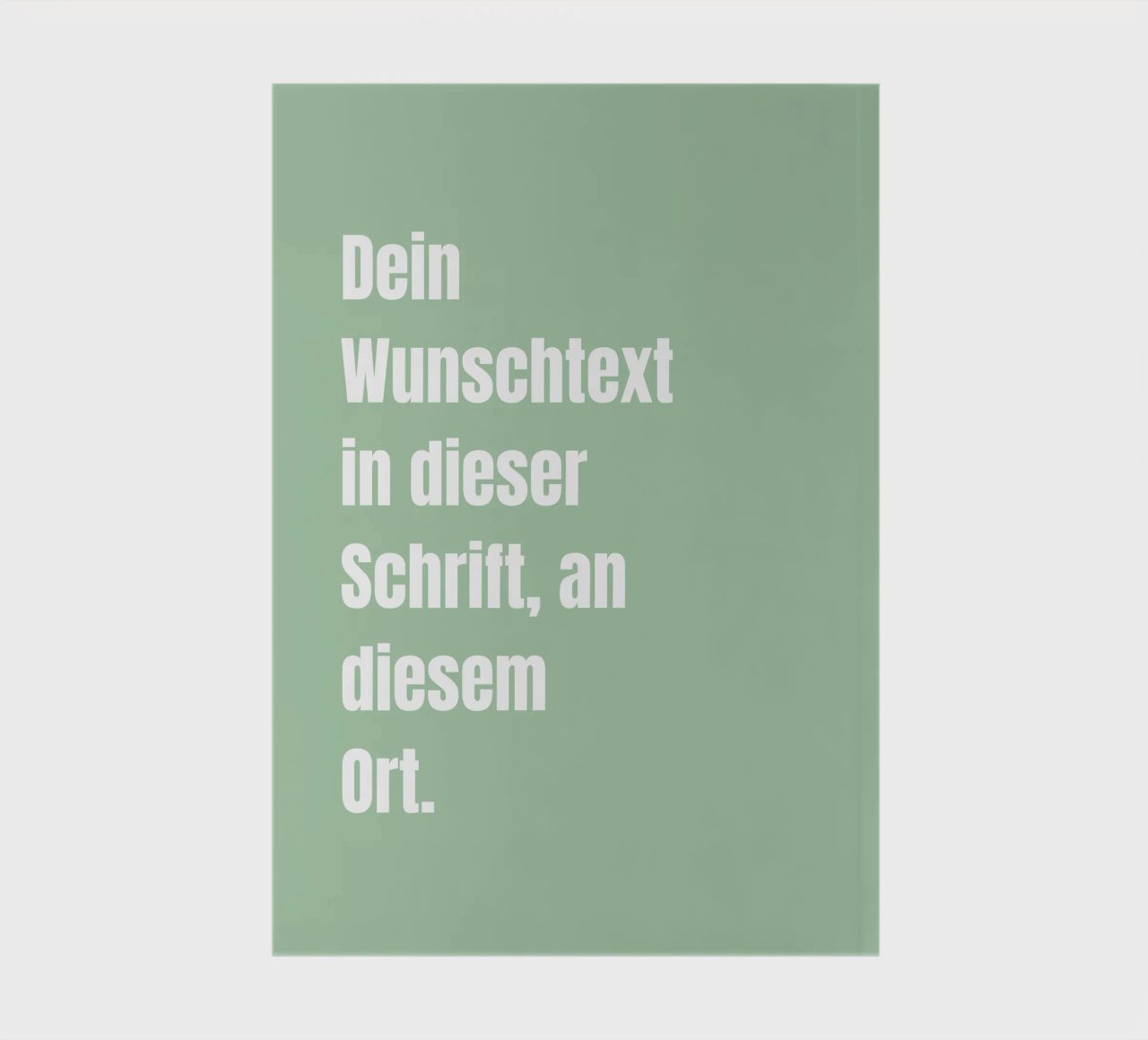 Wunschtext in grün weiß Notizbuch von WORTSPIEL