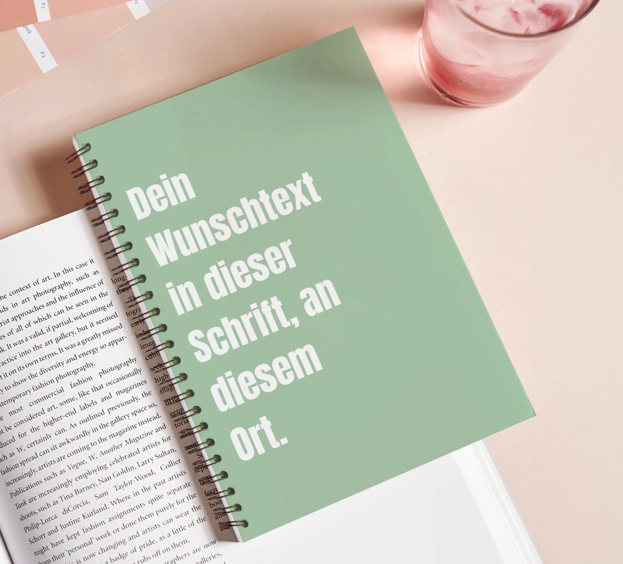 Wunschtext in grün weiß Ringbuch von WORTSPIEL
