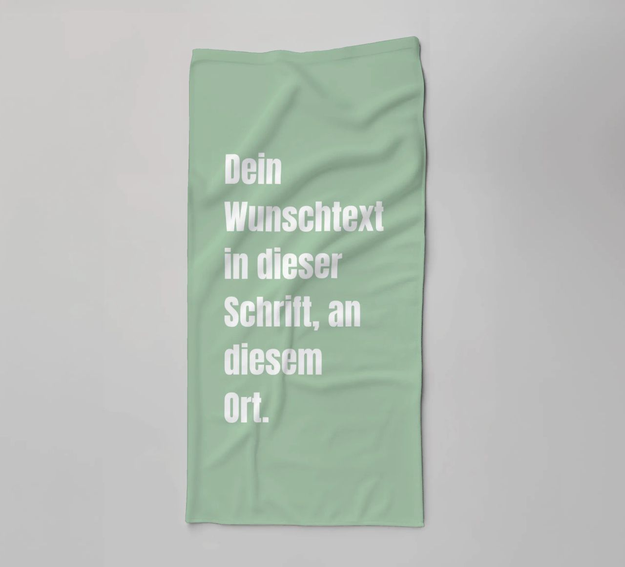 Wunschtext in grün weiß Handtuch von WORTSPIEL