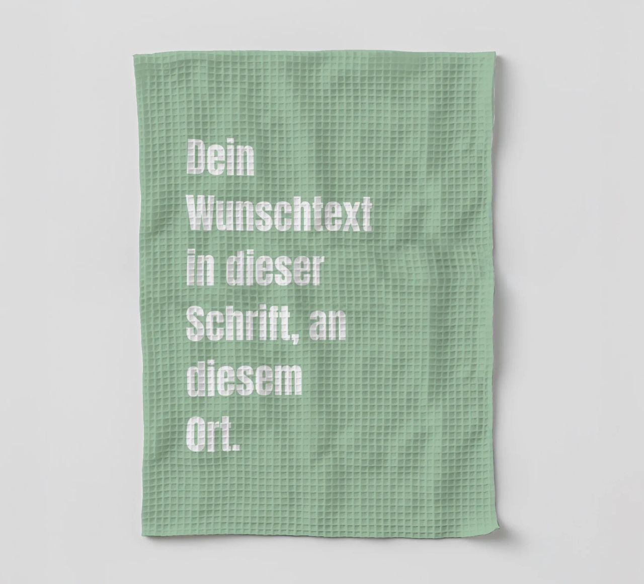 Wunschtext in grün weiß torchon de WORTSPIEL