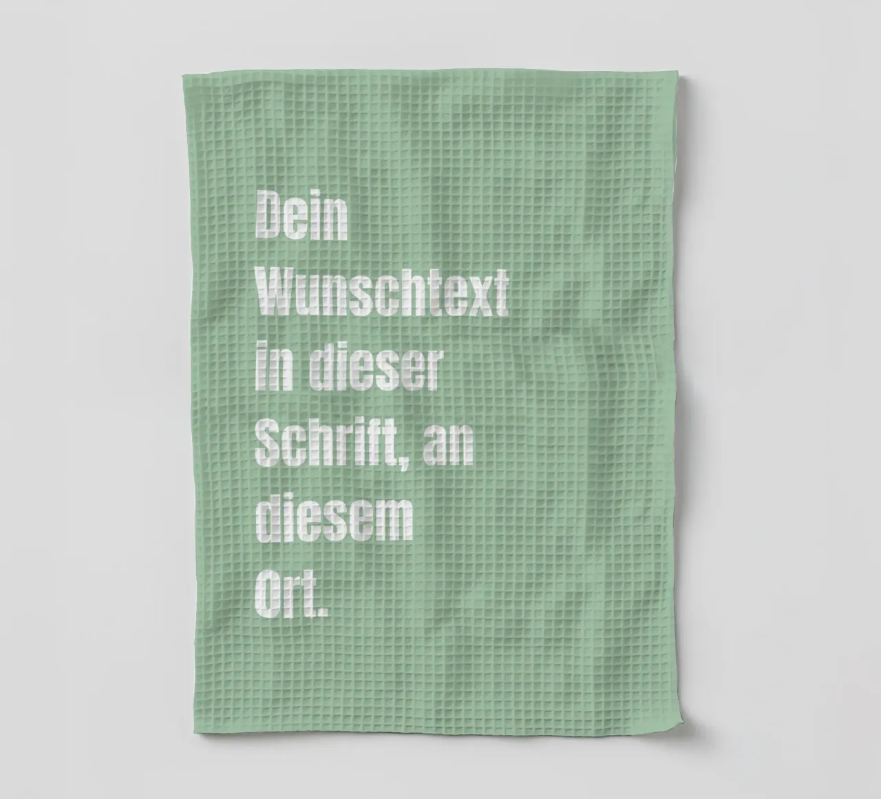 Wunschtext in grün weiß paño de cocina de WORTSPIEL