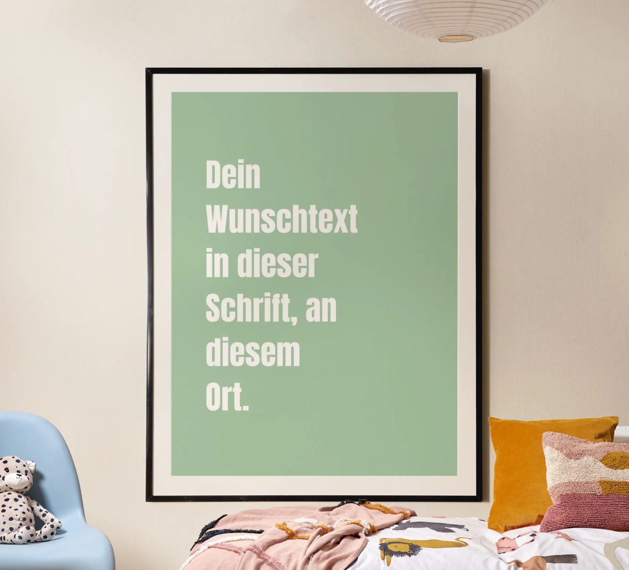 Wunschtext in grün weiß Hahnemühle von WORTSPIEL