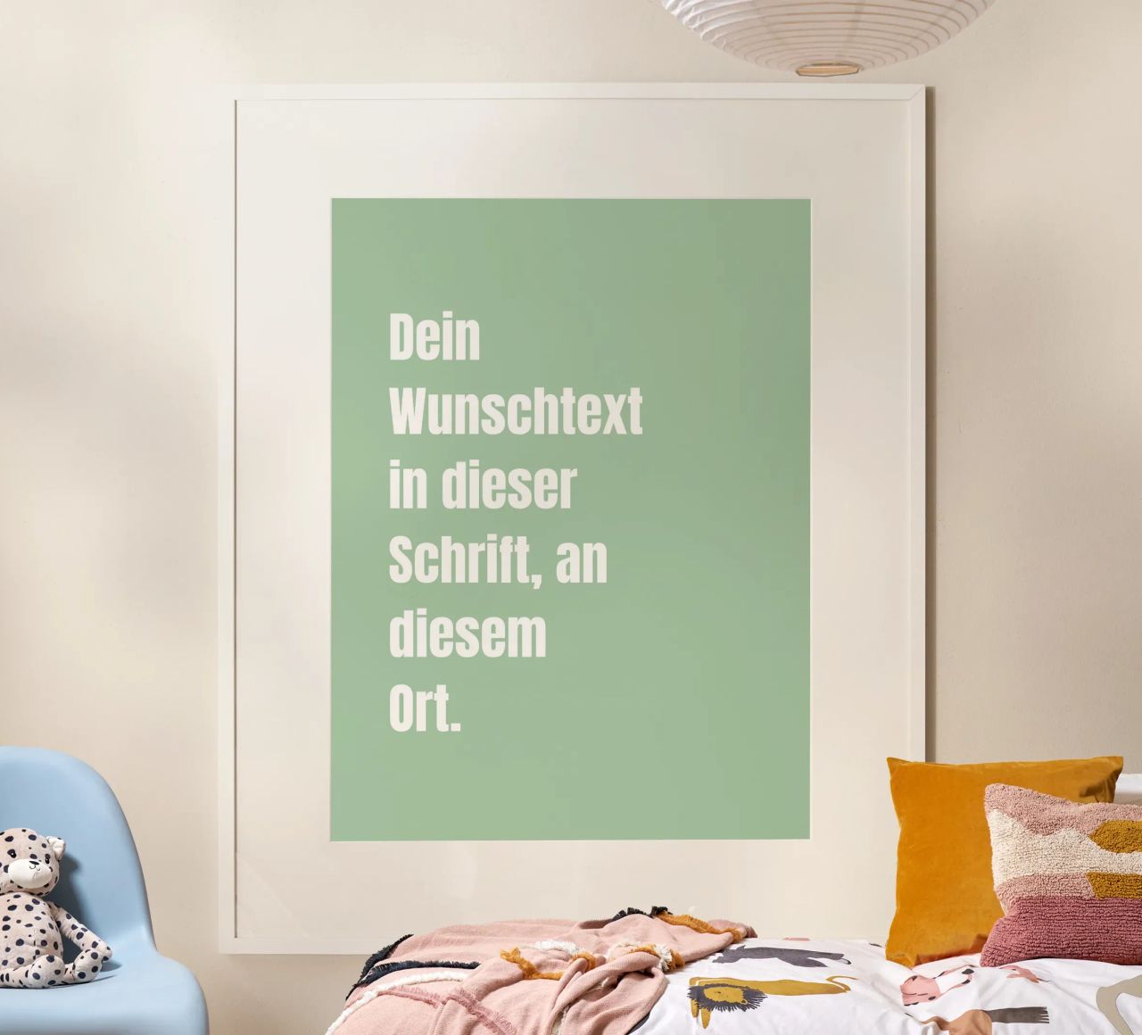 Wunschtext in grün weiß Hahnemühle von WORTSPIEL