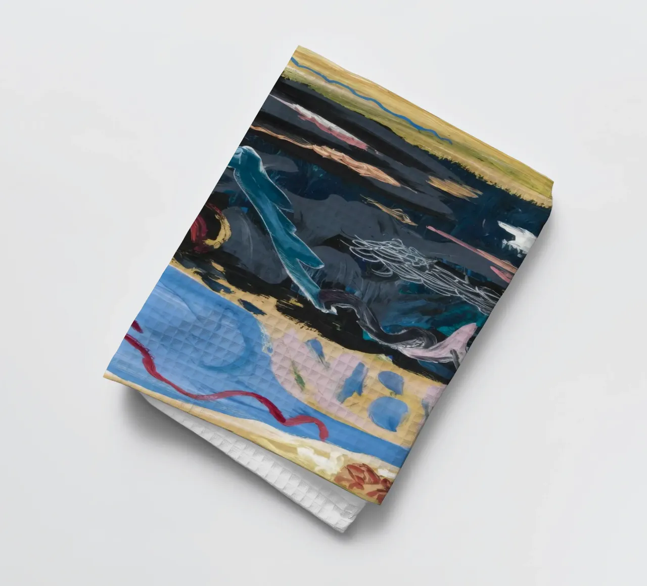 Midnight Ocean Tumult tea towel by Sublime Layers