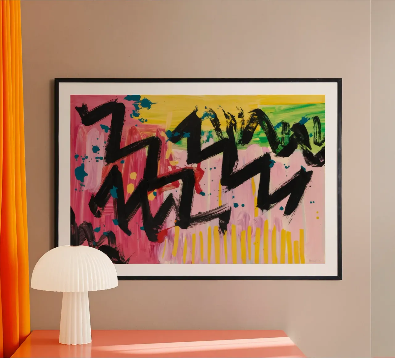 Impulso del ritmo a zig-zag poster con telaio in alluminio da Sublime Layers