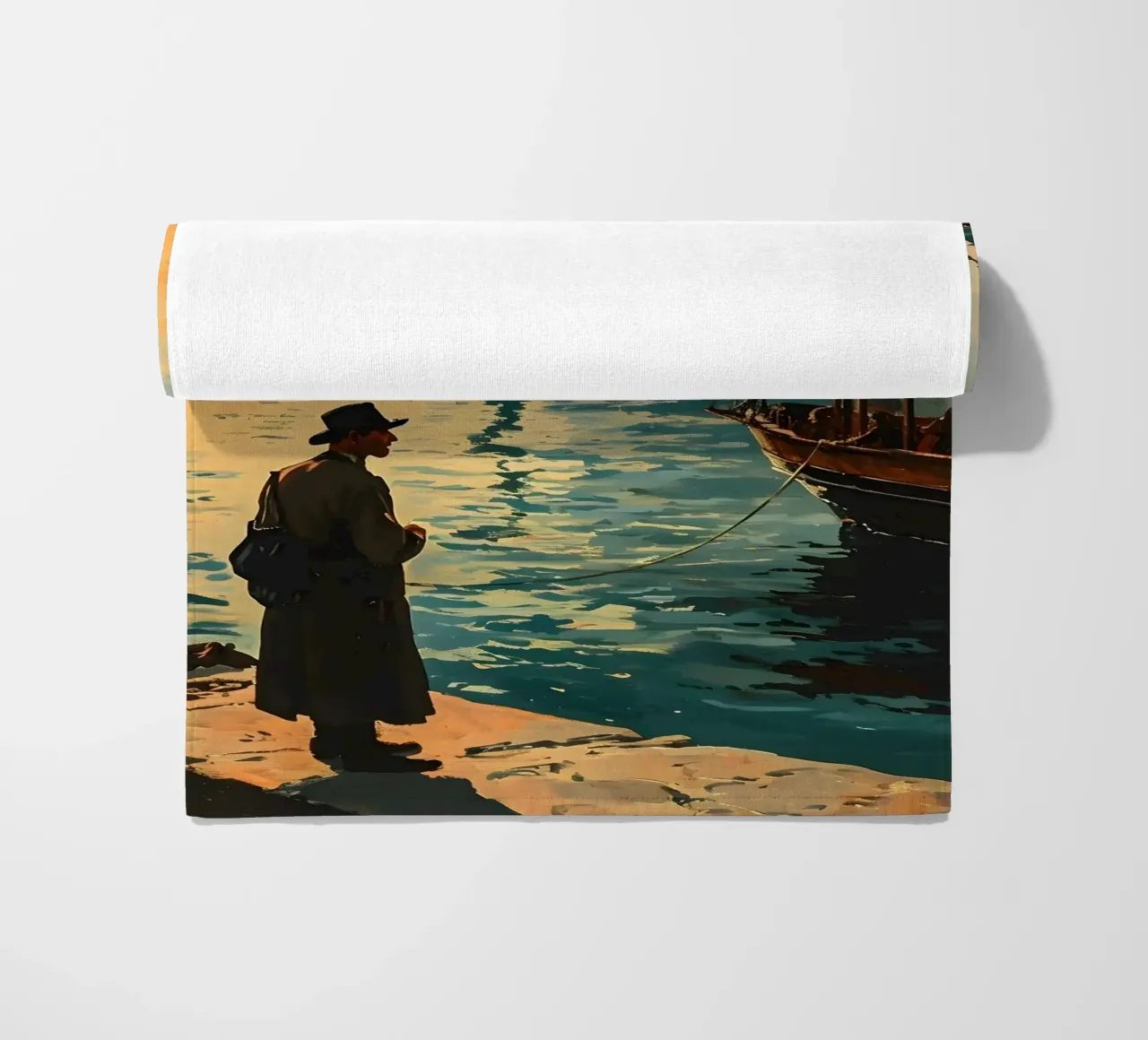 L'uomo di Istanbul sul Bosforo telo mare da Vintage Travel Art