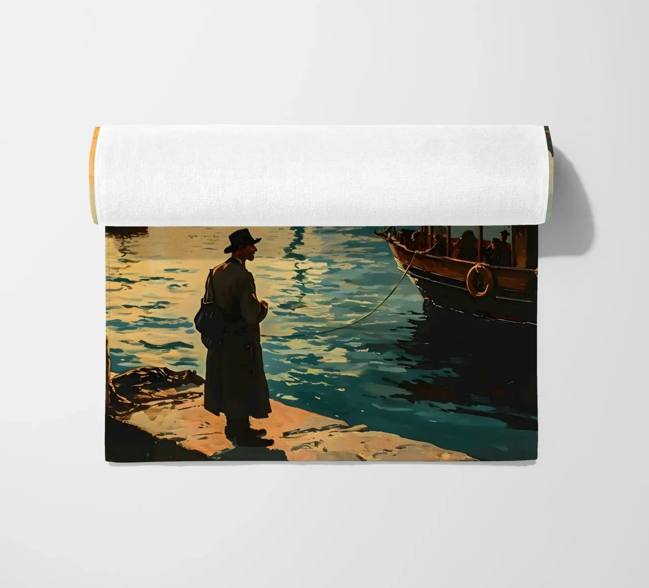 L'uomo di Istanbul sul Bosforo telo mare da Vintage Travel Art