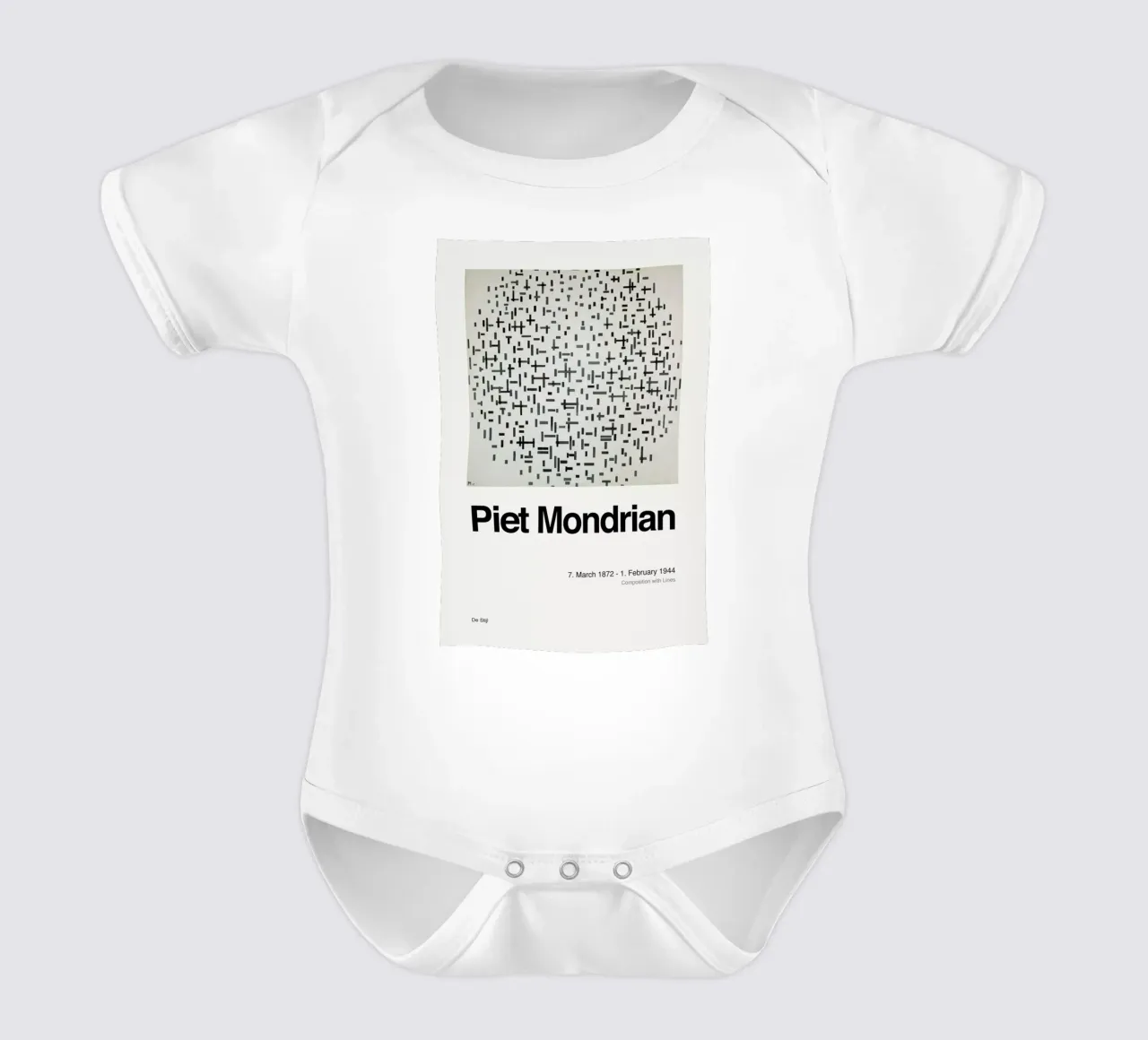 Mondrian - Composition with Lines body neonato maniche corte da ARTOTHEK