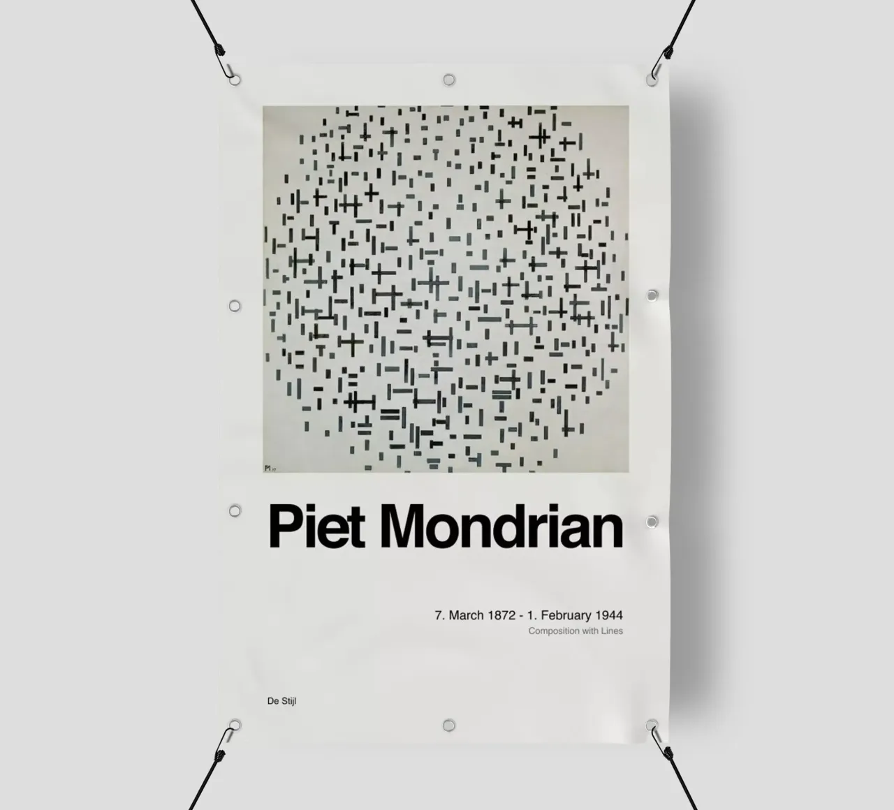 Mondrian - Composition with Lines telo in pvc da ARTOTHEK