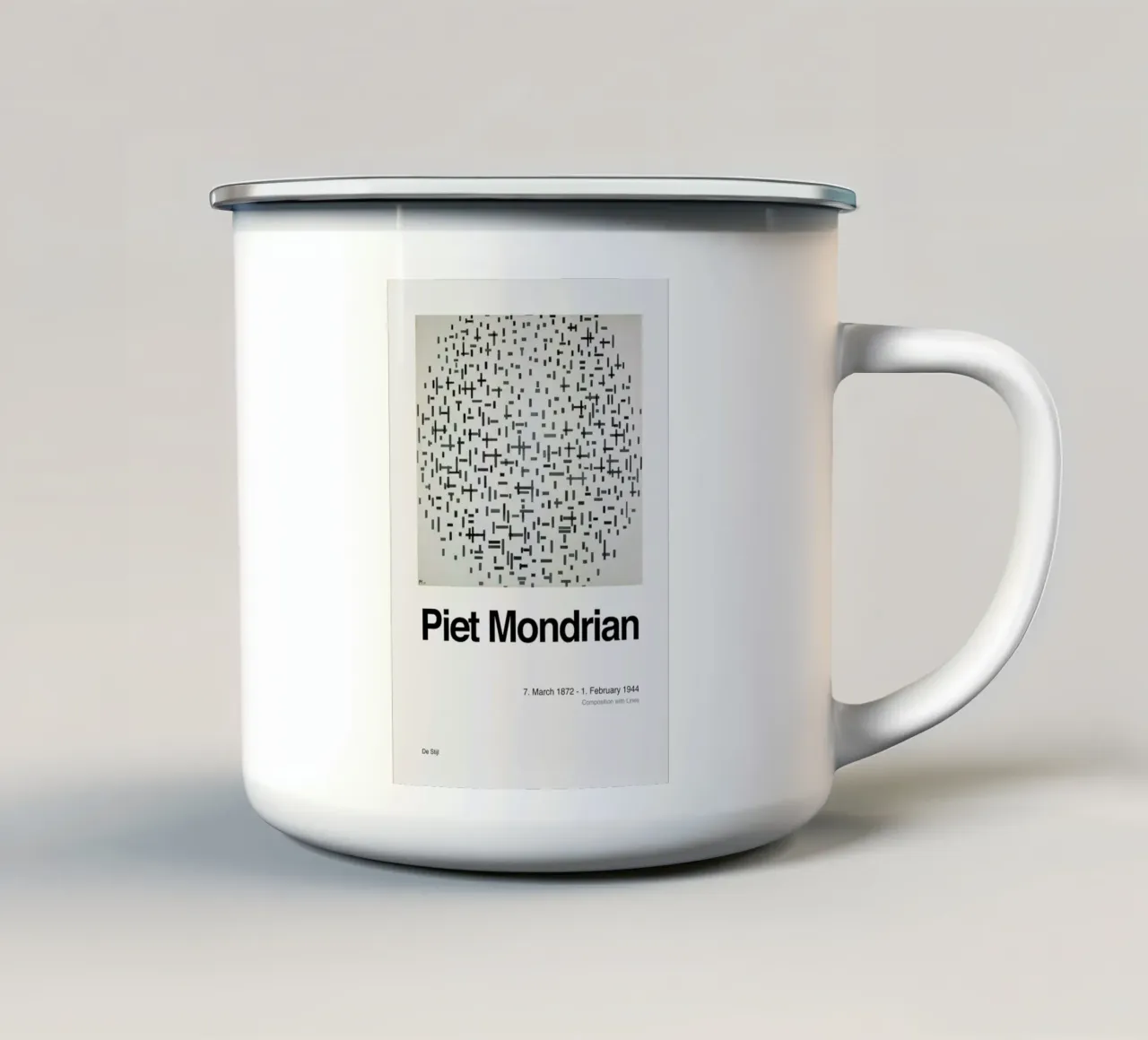 Mondrian - Composition with Lines tazza in smalto da ARTOTHEK