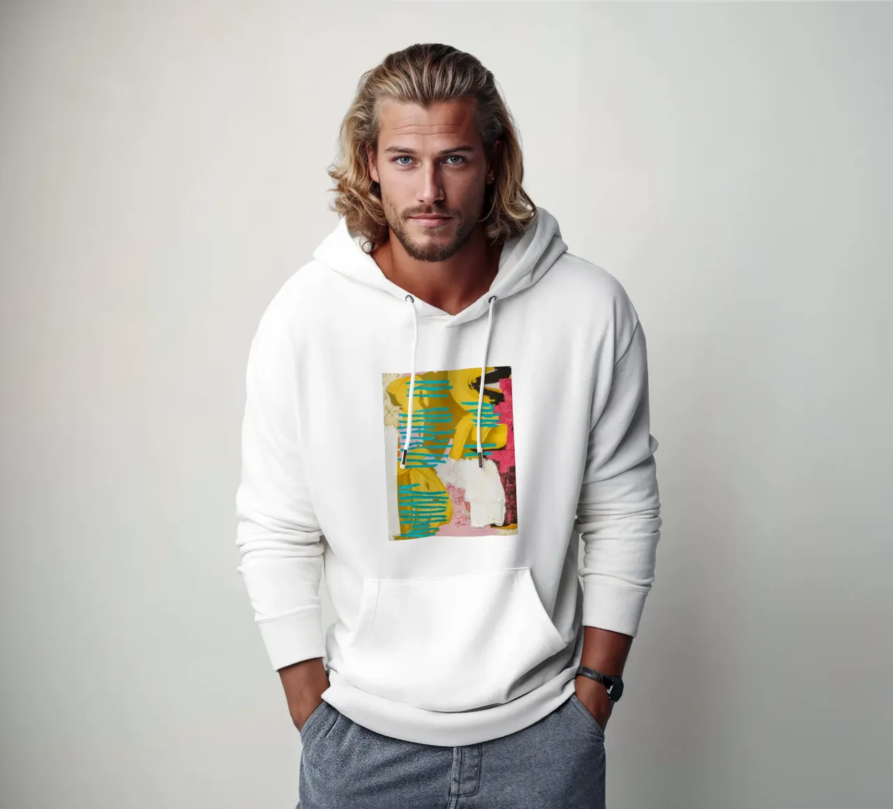 Flusso turchese Collisione felpa con cappuccio da Sublime Layers