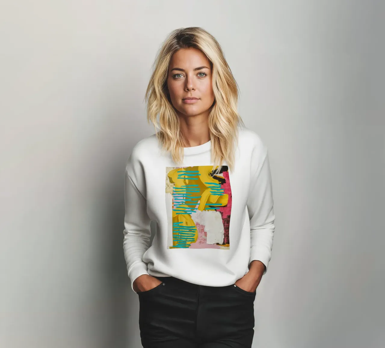 Turquoise Flow Collision Sweatshirt von Sublime Layers