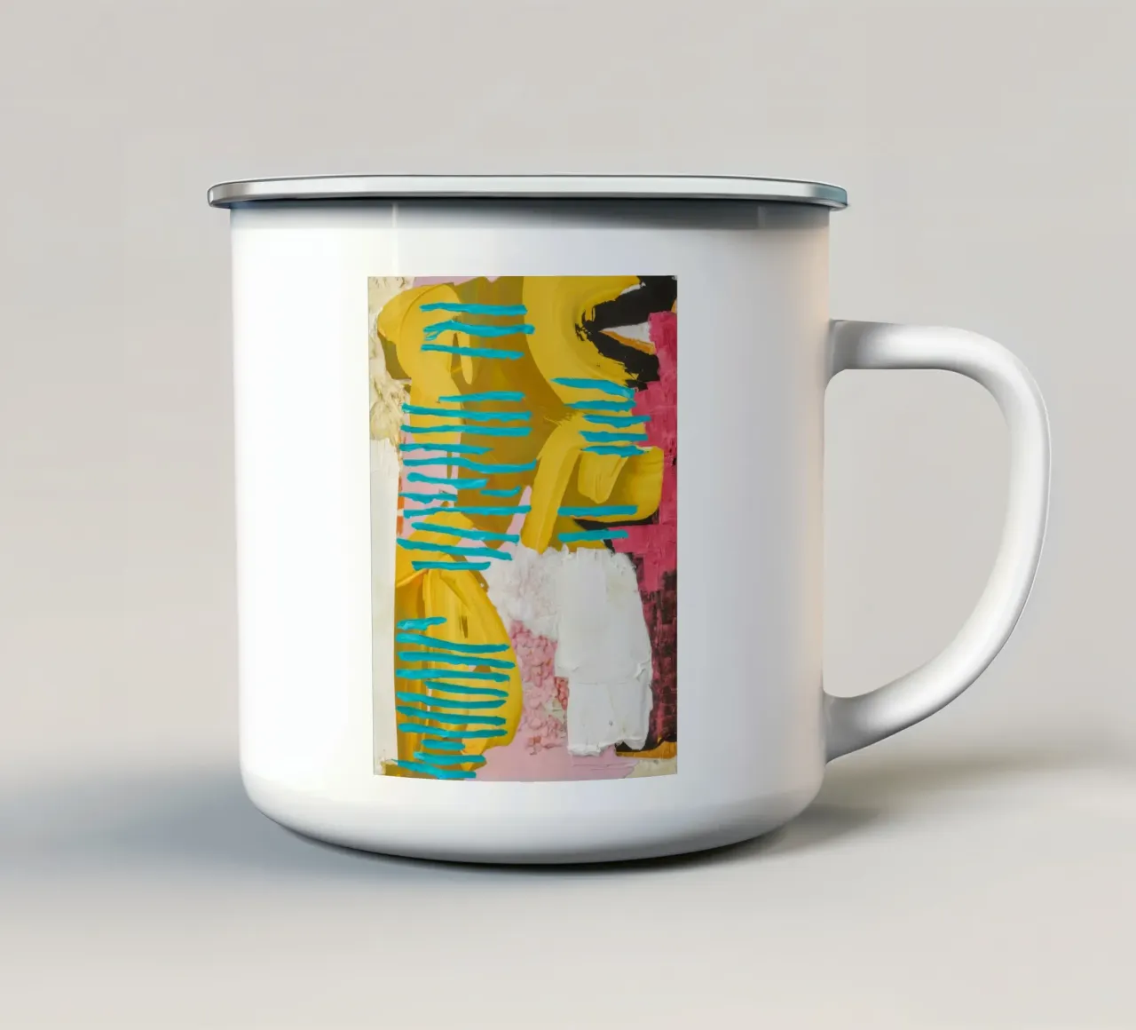 Turquoise Flow Collision enamel mug by Sublime Layers