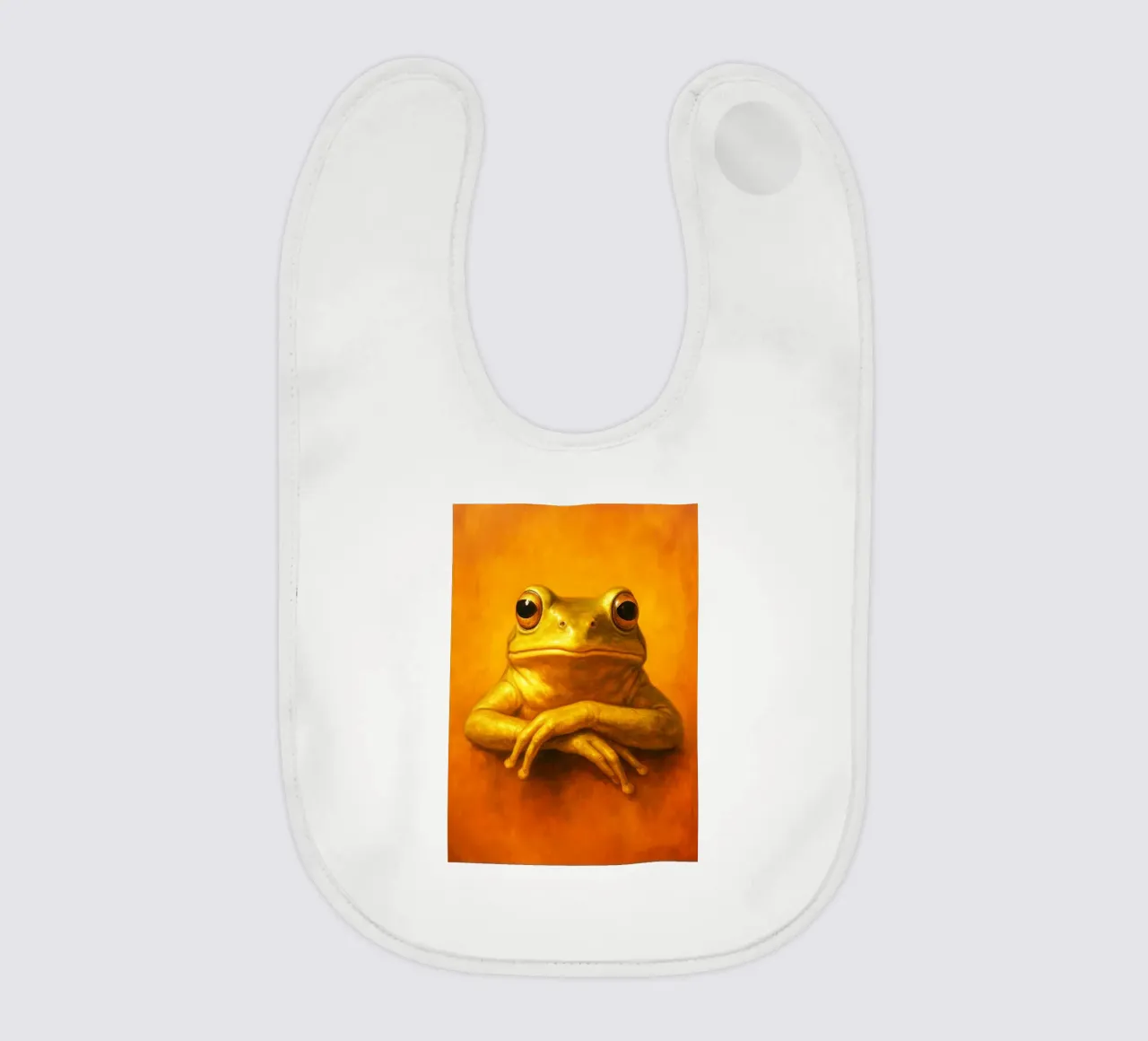 Silly Grumpy Frog baby bib by Rawdenox