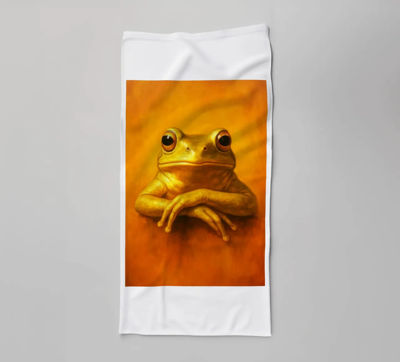 Silly Grumpy Frog badhanddoek van Rawdenox