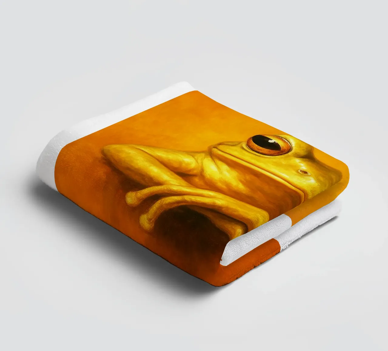 Silly Grumpy Frog badhanddoek van Rawdenox