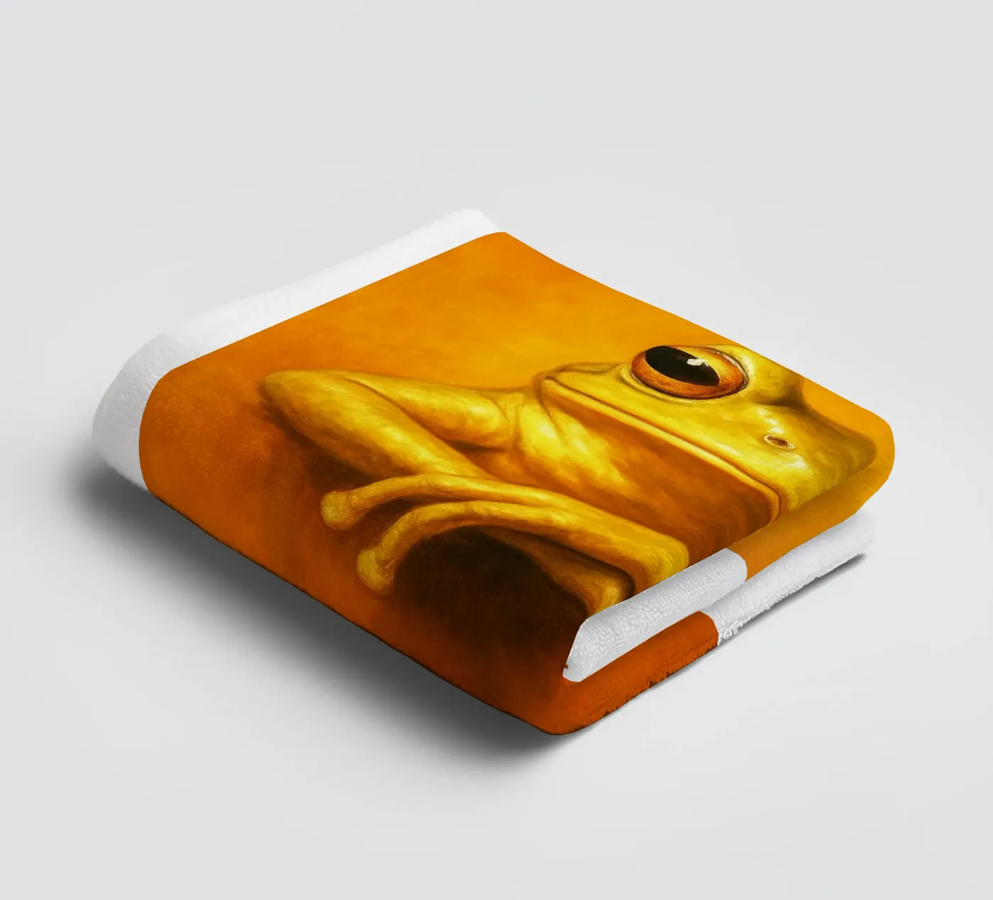 Silly Grumpy Frog towel by Rawdenox