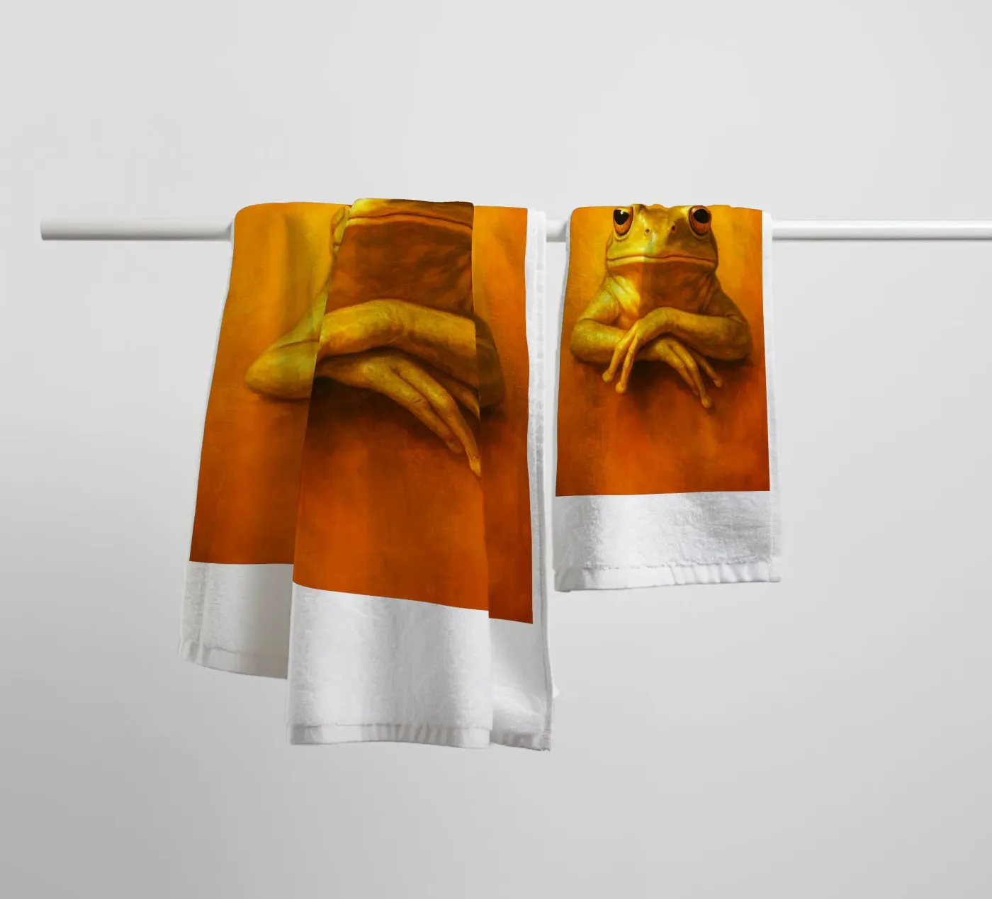 Silly Grumpy Frog towel by Rawdenox