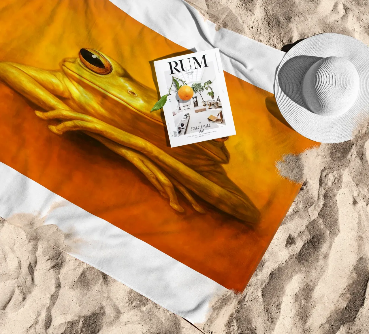 Silly Grumpy Frog beach towel by Rawdenox