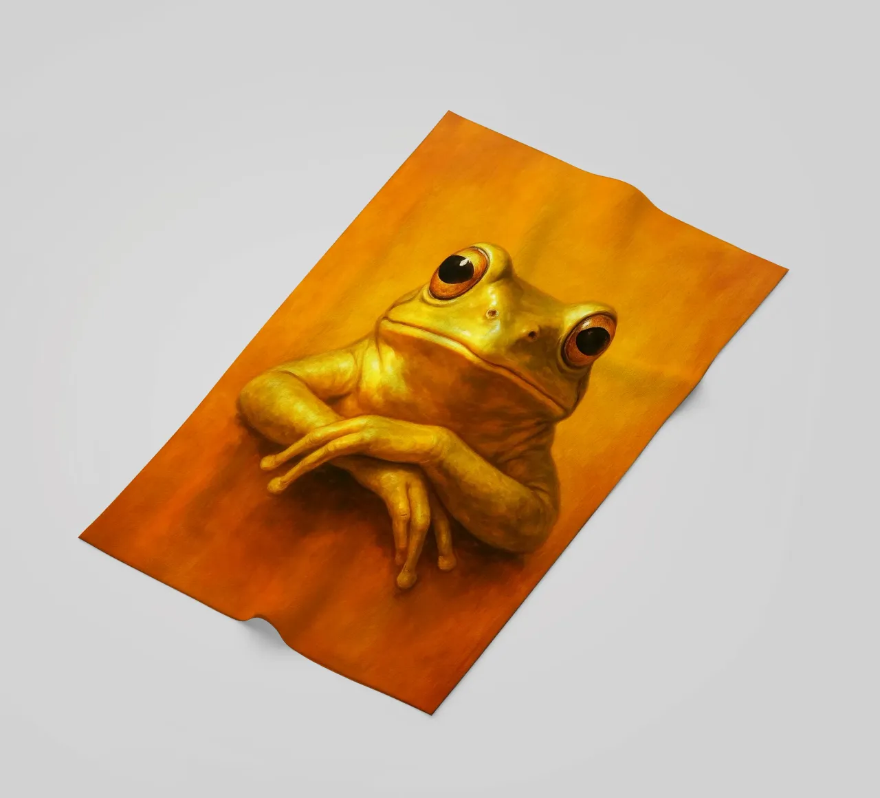 Silly Grumpy Frog beach towel by Rawdenox