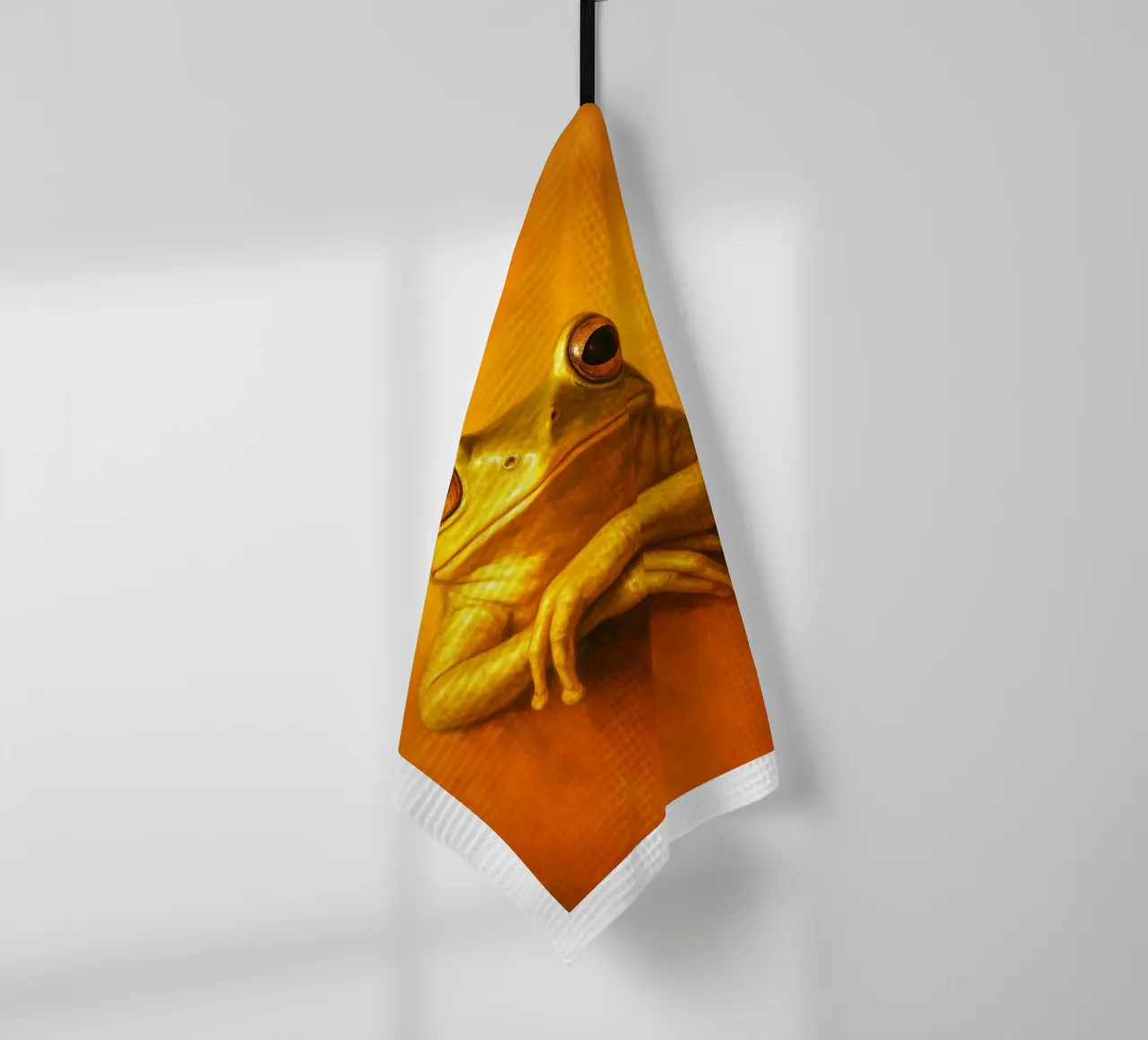 Silly Grumpy Frog tea towel by Rawdenox