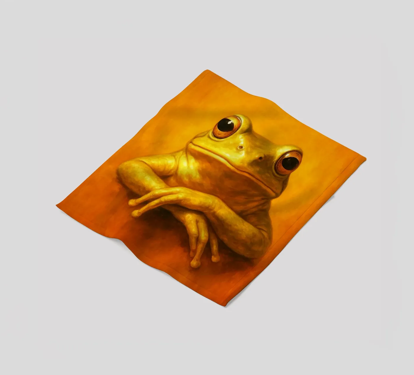 Silly Grumpy Frog fleece blanket by Rawdenox
