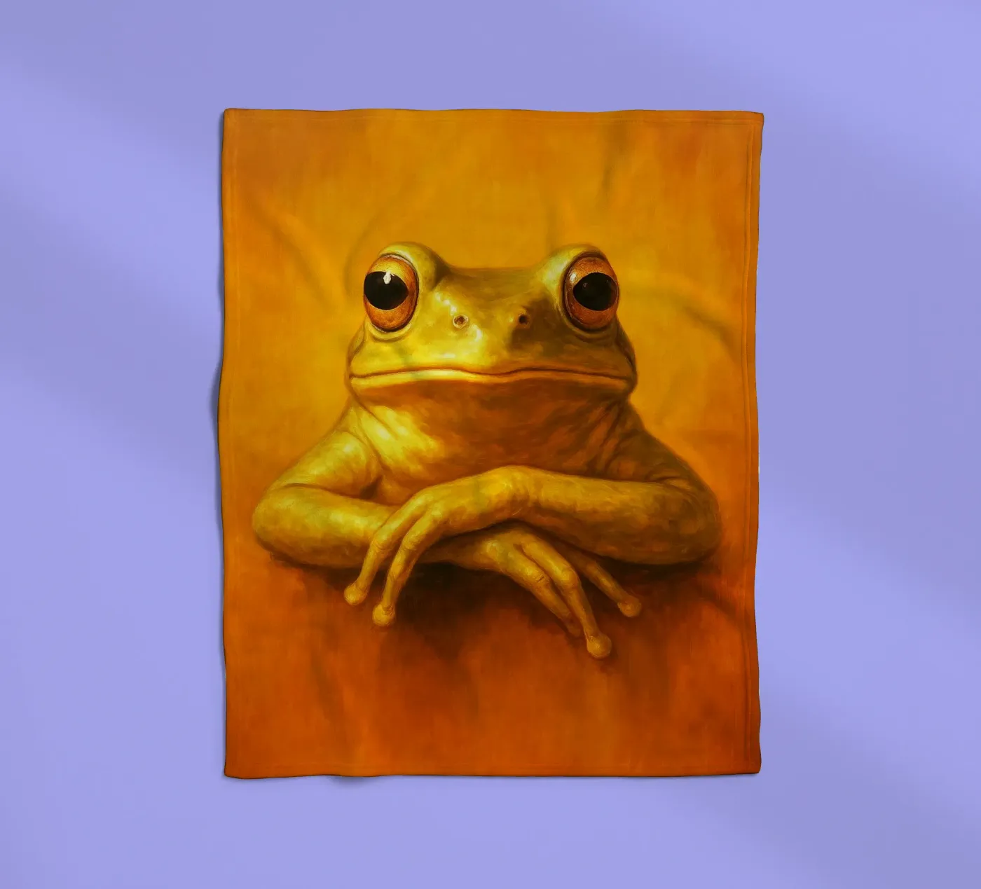 Silly Grumpy Frog fleece blanket by Rawdenox