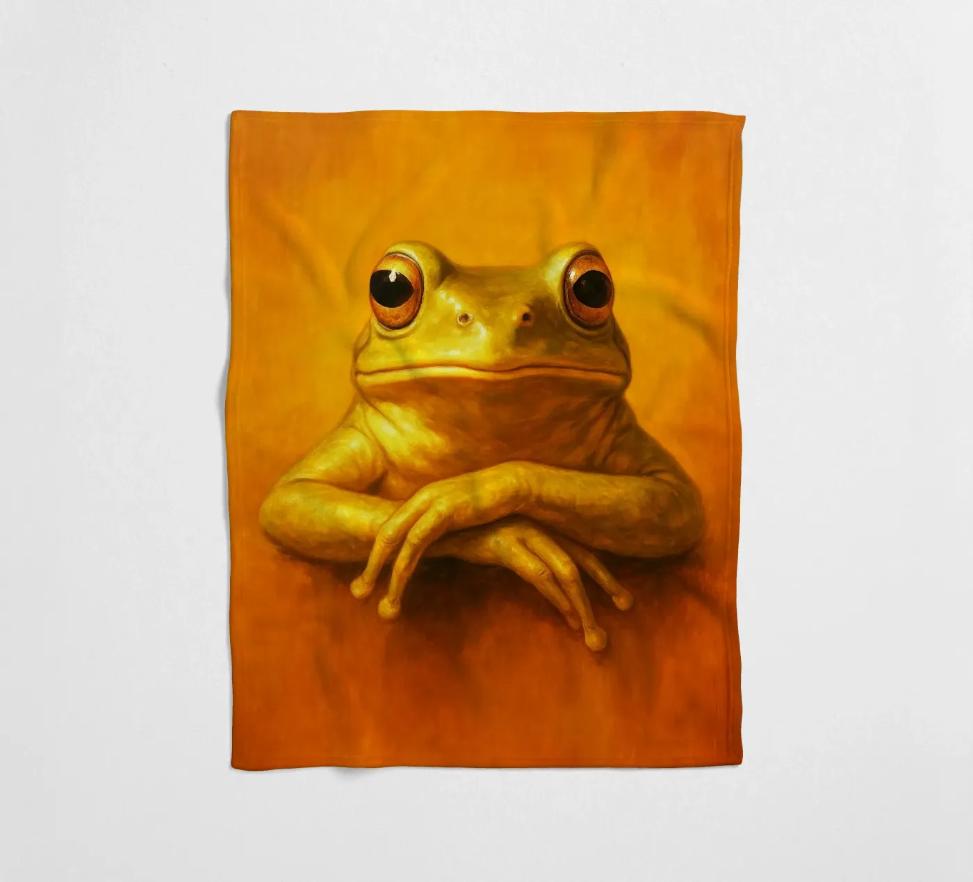 Silly Grumpy Frog fleece blanket by Rawdenox