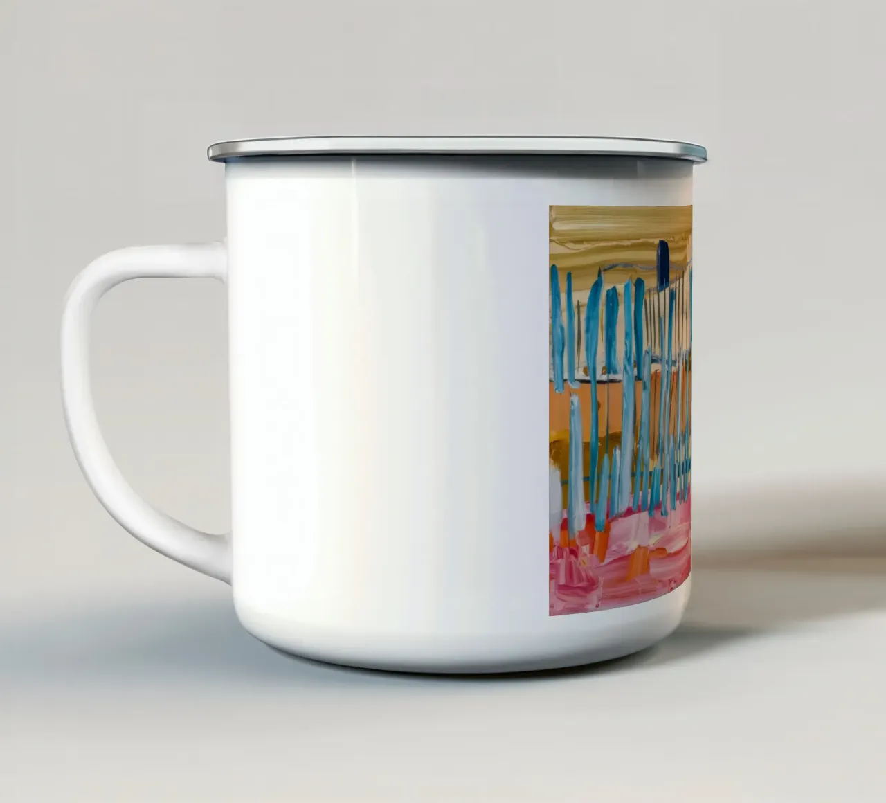 Riflessi di canna azzurra tazza in smalto da Sublime Layers