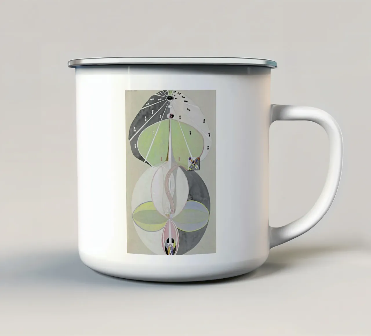 Hilma af Klint - Tree of Knowledge III taza de esmalte de Vintage by JUNIQE