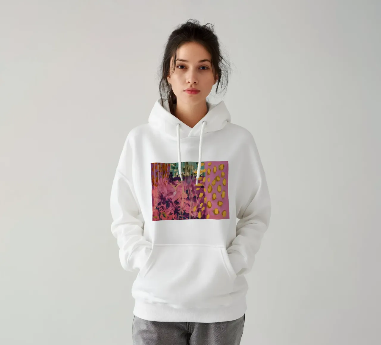 Sogno a pois fucsia felpa con cappuccio da Sublime Layers