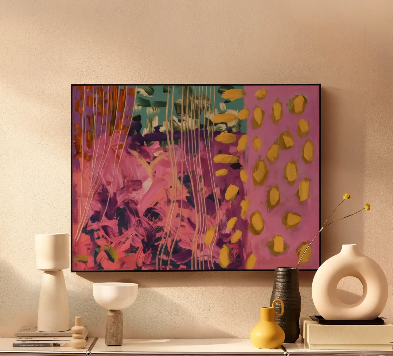 Sogno a pois fucsia alluminio dibond da Sublime Layers